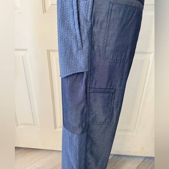 NWT Adam Selman Inside-Out Overalls Size 6 Lightweight Indigo Made In USA Cargo - Picture 8 of 16